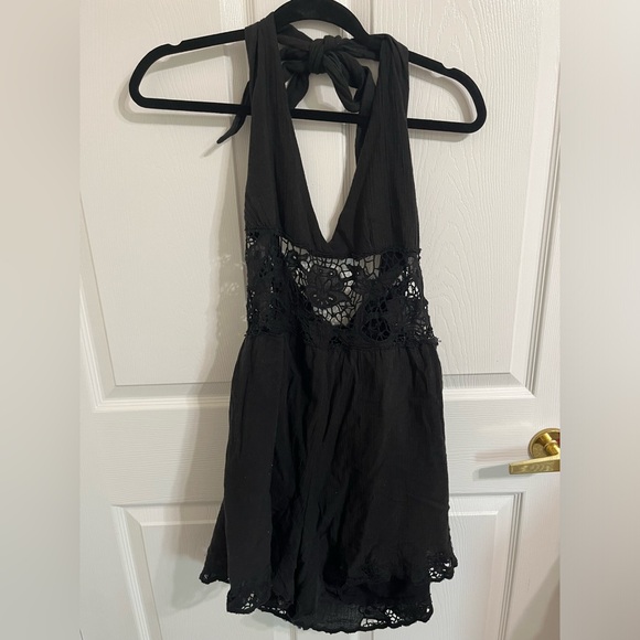 Free People Wide Leg Halter Romper - Picture 1 of 13